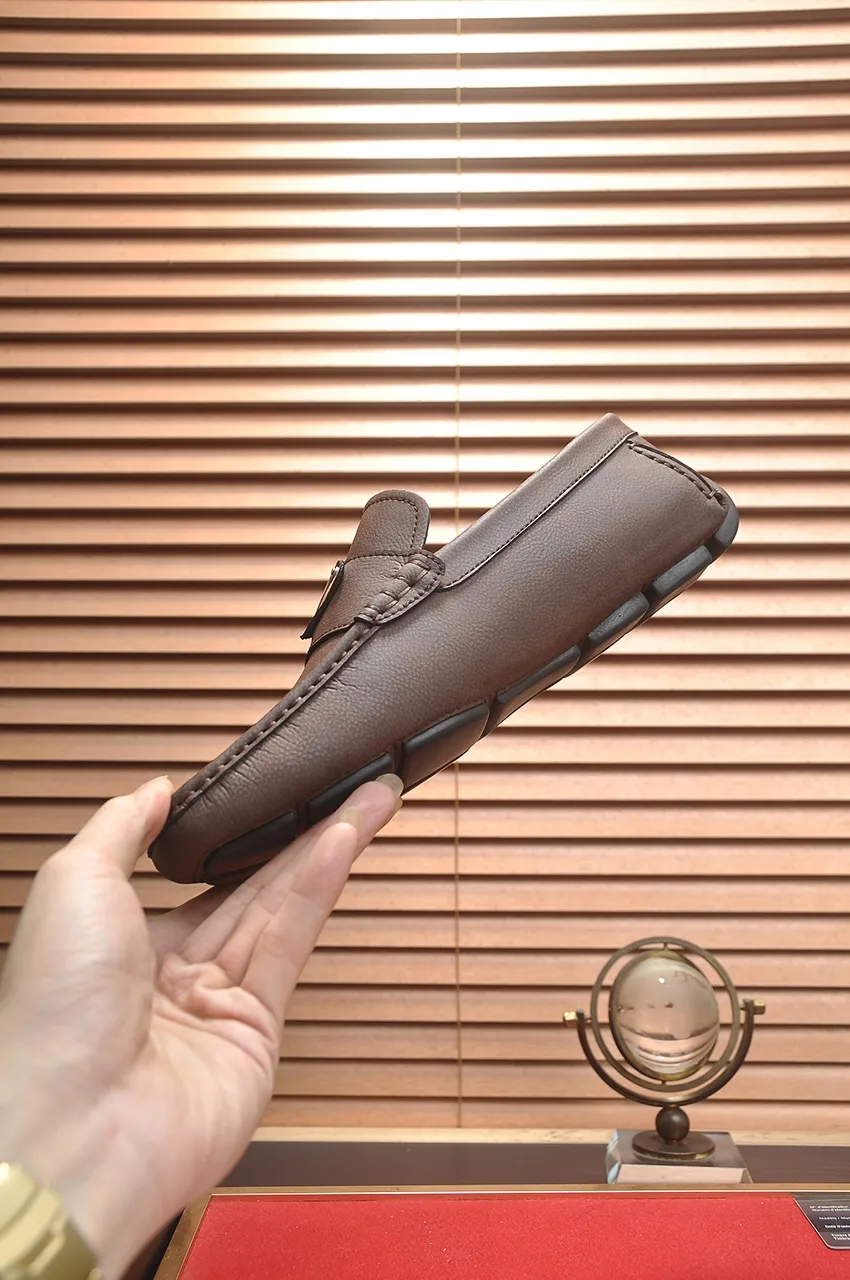 Men's Men's Shoes💰420💶【PRADA】 (High-end Niuli) New 🍀PRADA - Prada Doudou Shoes! Made of imported original cowhide, the inner top layer is comfortable cowhide lining! Original wear-resistant rubber outsole! High quality products! Code number 38-45 (45 customized)